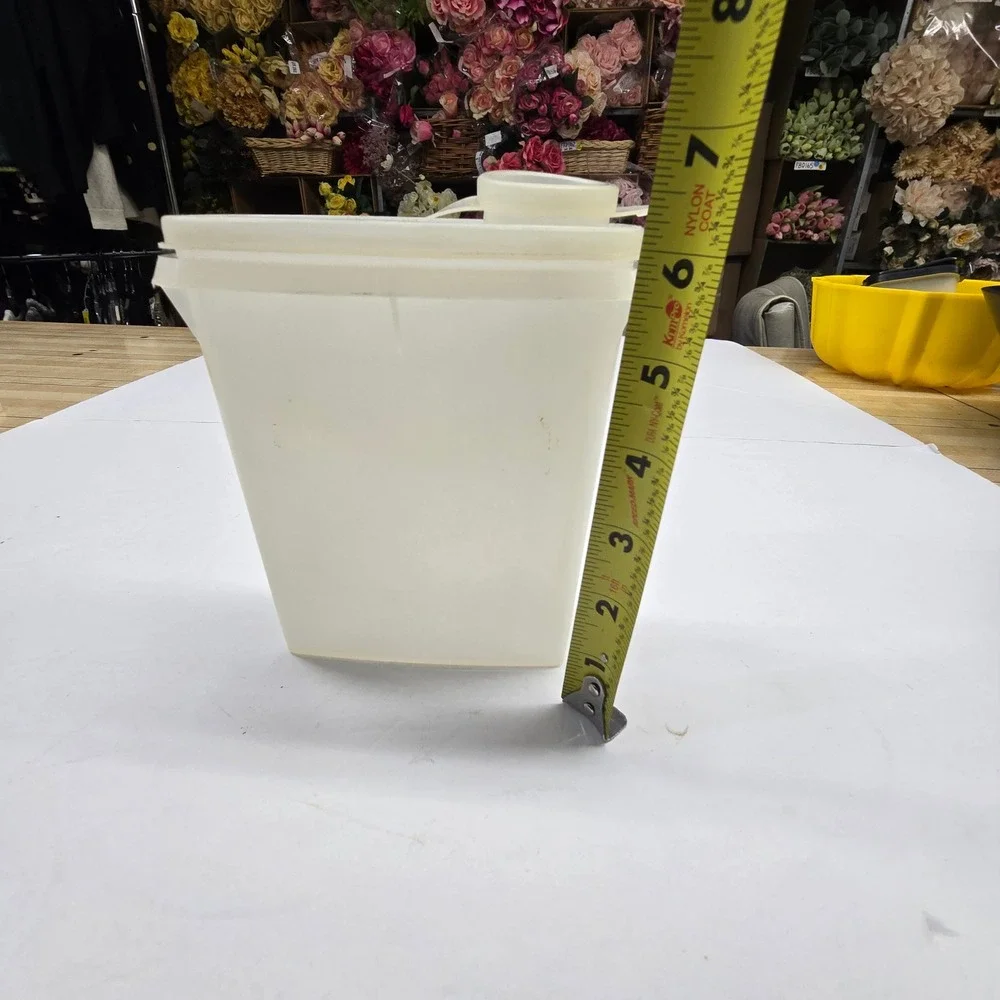 Vintage Tupperware Pour Spout Container Sheer White Plastic Cereal Storage
